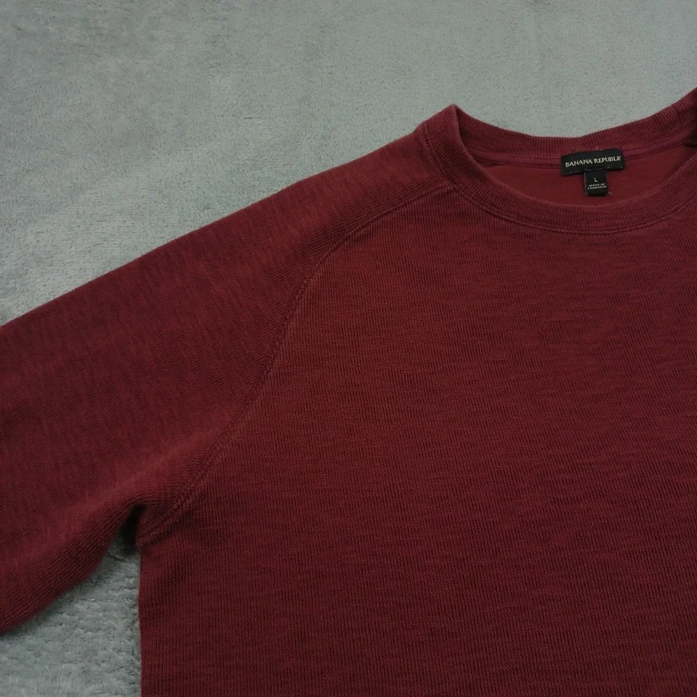 Banana Republic Sweater Mens Large‎ Red Pullover Crew Neck Knit